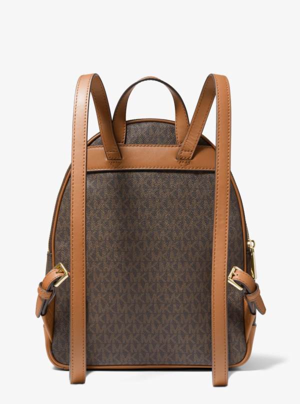 Damske Batohy Michael Kors Brooklyn Medium Logo Čokoláda Žlté - Kabelky Michael Kors Levně | QRTUI-5149